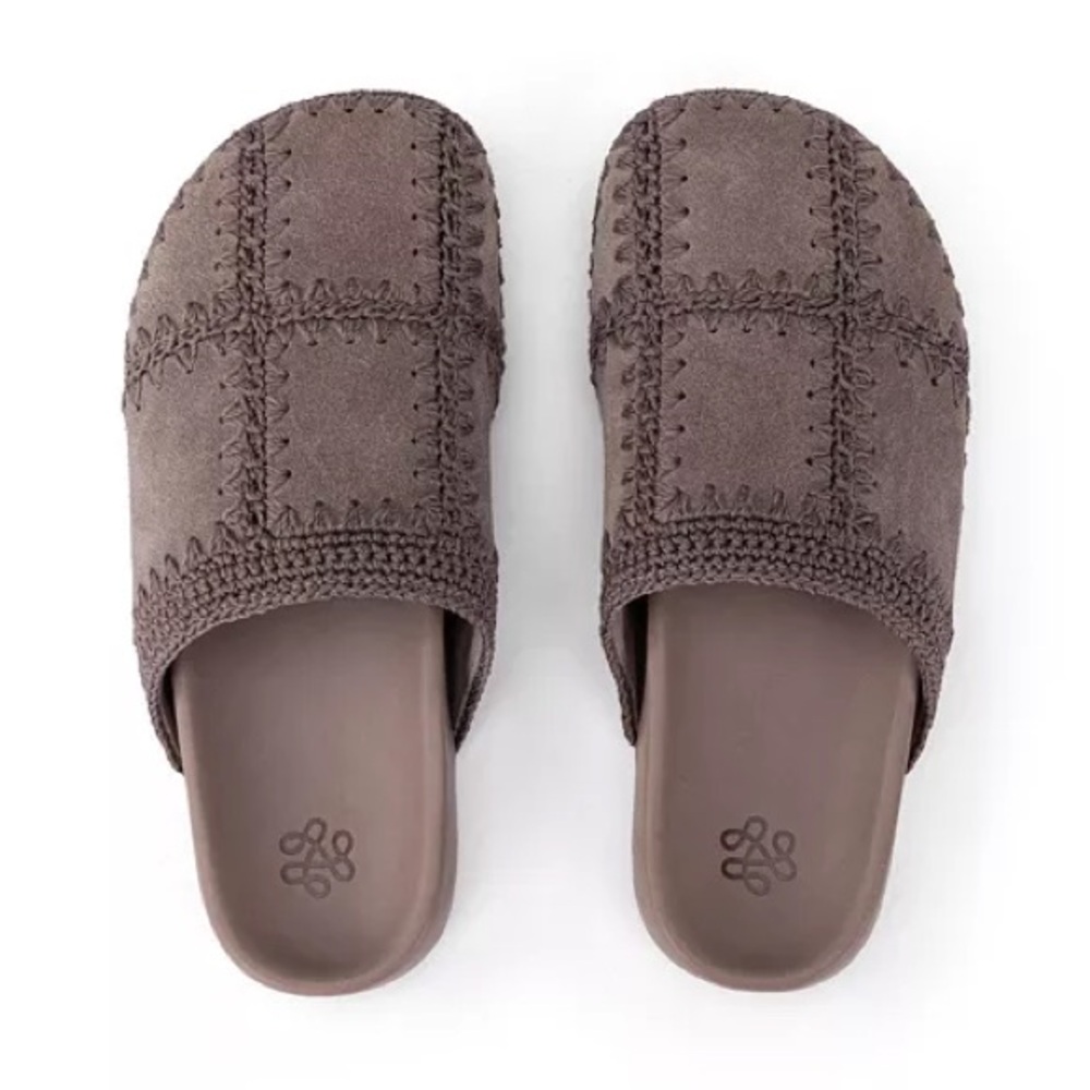 The Sak Mushroom Gray Suede Leather Patchwork Bolinas Clog